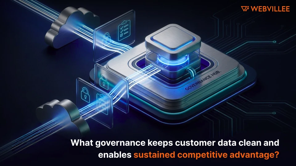 What governance keeps customer data clean and enables sustained competitive advantage